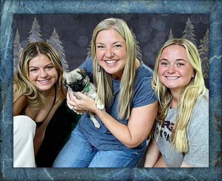 The Stortz ladies love their new addition, Tilly - Fawn Pug Puppies | Petting, scratching, and cuddling a dog could be as soothing to the mind and heart as deep meditation and almost as good for the soul as prayer.