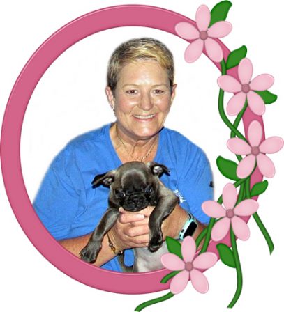 Sheree with her puppy Della Rose - Silver Pug Puppies | A dog will teach you unconditional love, if you can have that in your life, things won't be too bad.