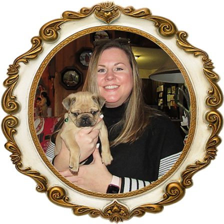 Kerry and Jack on adoption day - Apricot Pug Puppies | Do not make the mistake of treating your dogs like humans or they will treat you like dogs.
