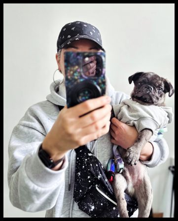 Mother and son matching hoodies! - Merle Pug Puppies | A dog can't think that much about what he's doing, he just does what feels right.