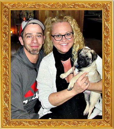 Zeus/Dumol with his new mom and dad, Randi & Kevin - Fawn Pug Puppies | The dog was created specially for children. He is the god of frolic.